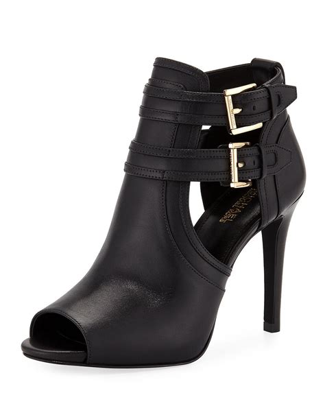 michael kors black shoe|michael kors open toe boots.